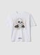 White pure cotton T-shirt with print_3