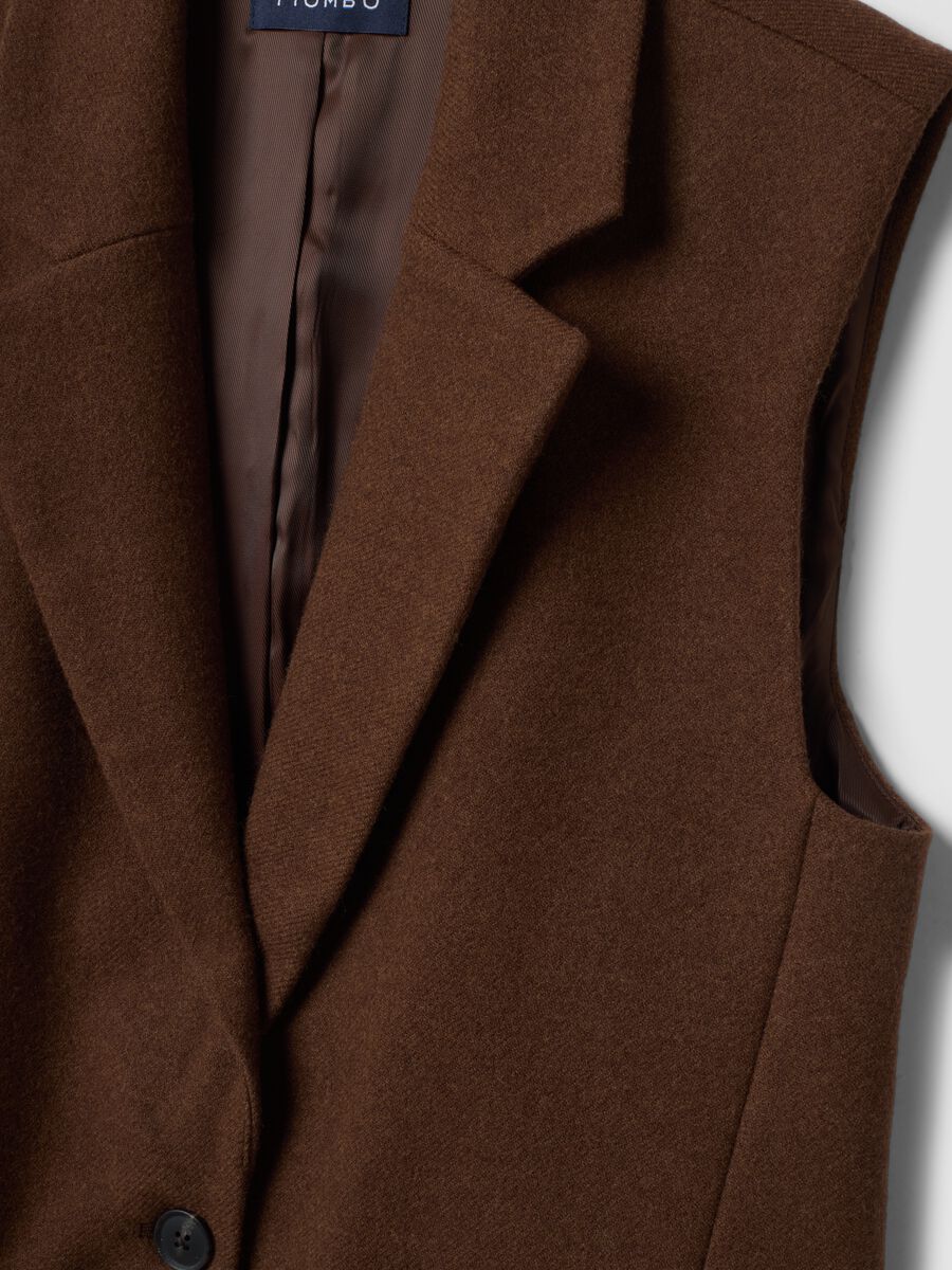 Brown viscose-blend waistcoat with classic lapels_1