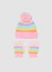 Pink stretch viscose set with hat and gloves_0