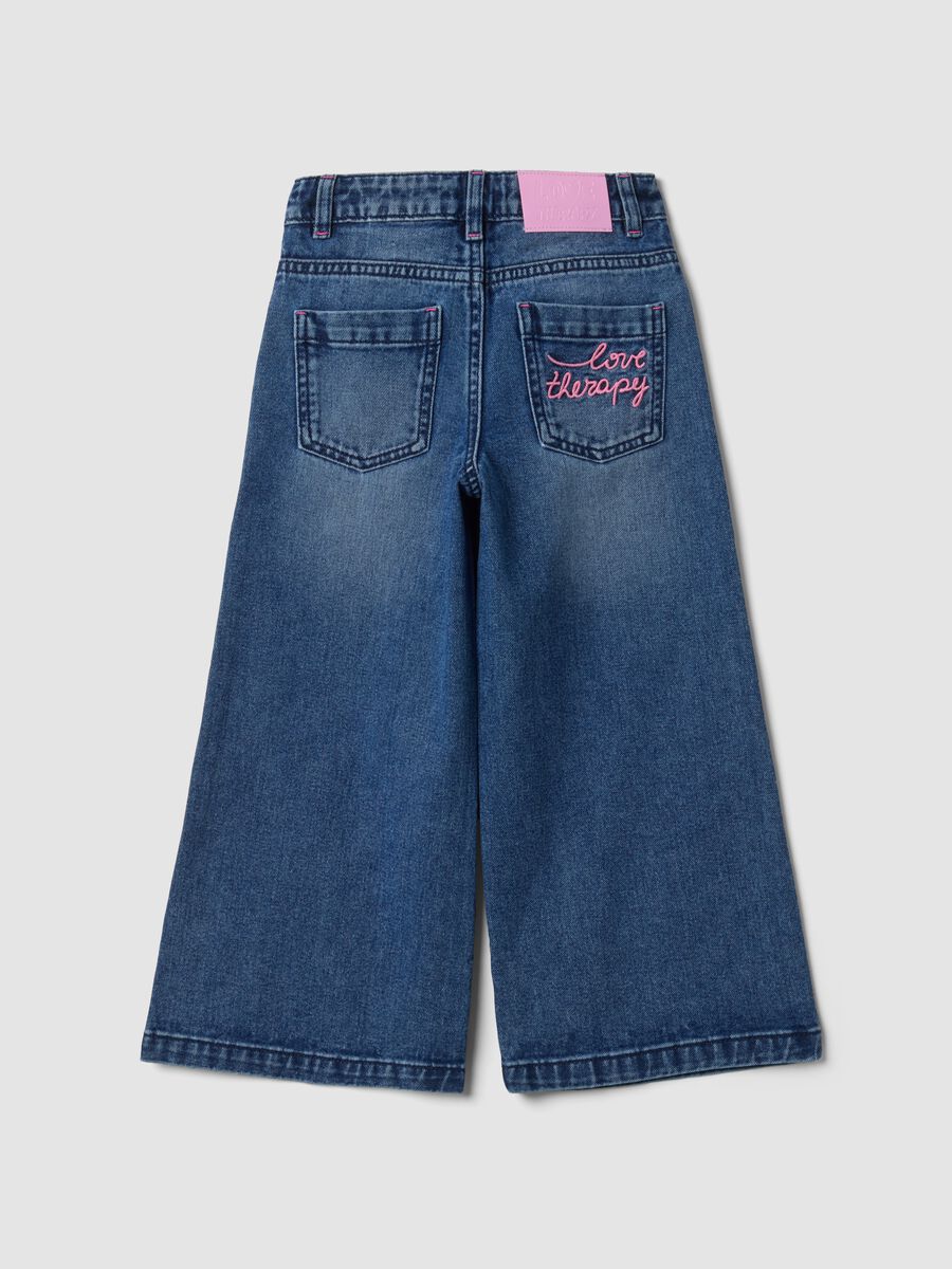Pure cotton denim jeans with heart details_1
