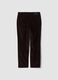 Pantaloni marroni in cotone elasticizzato a coste regular fit_2
