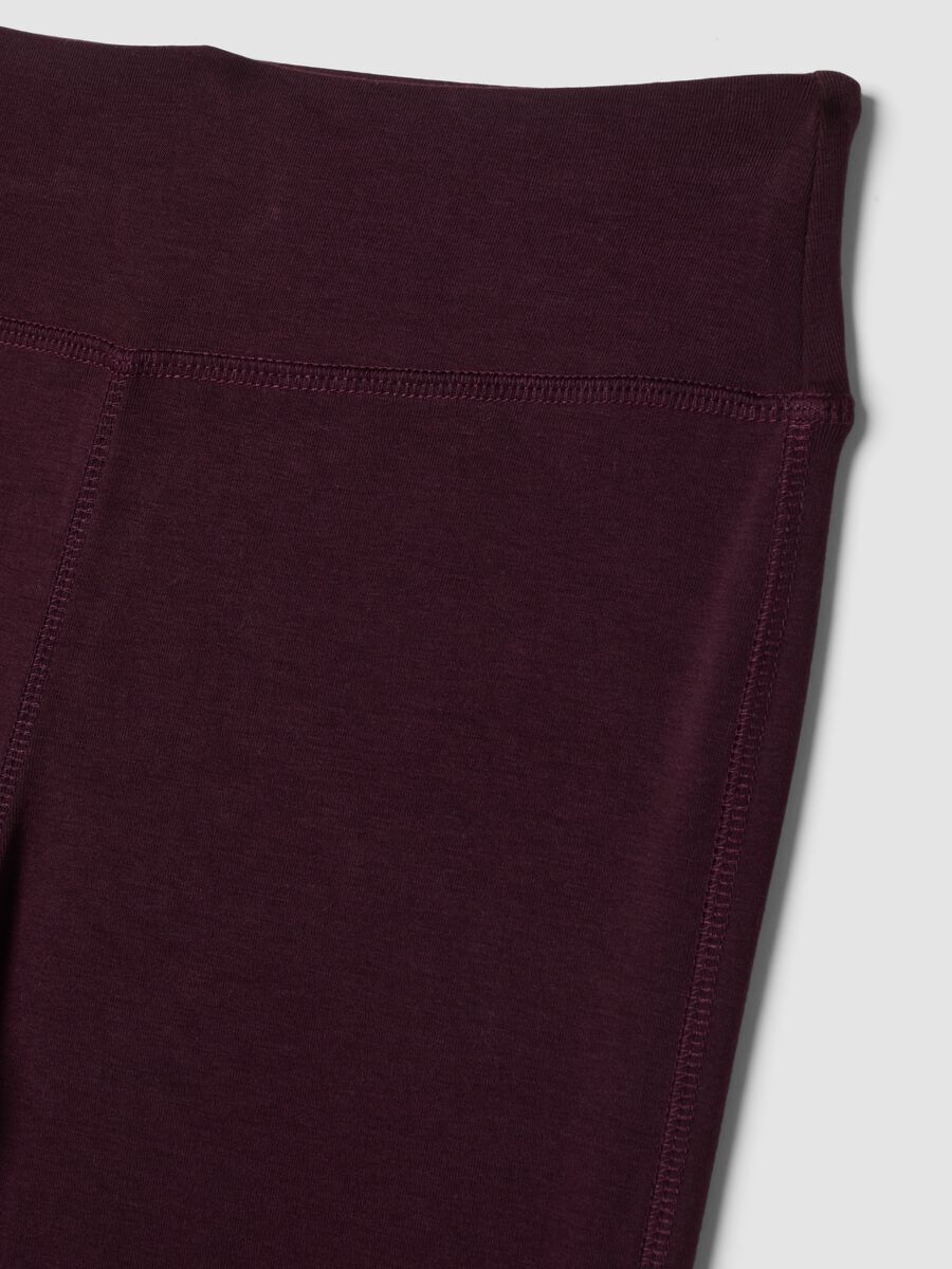 Purple flared leggings in stretch viscose jersey_5