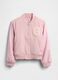 Pink bomber jacket in wool blend and synthetic fibres_3