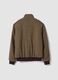 Giubbotto imbottito marrone in misto lana e viscosa regular fit_1