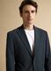 Navy slim-fit stretch viscose twill blazer with peak lapels_2