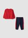 Red oversized jogging set in pure organic cotton with gaming print_1