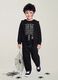 Felpa nera con cappuccio in puro cotone organico per bambino regular fit_1