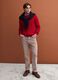 Maglia rossa girocollo in misto lana con lavorazione jacquard_1