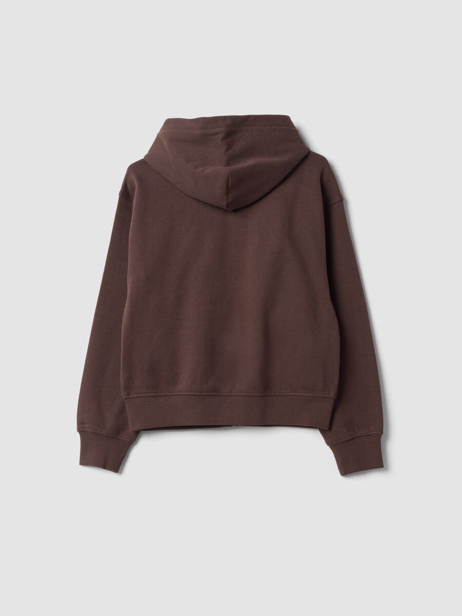 Dark brown pure organic cotton crew-neck sweatshirt_1