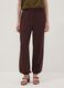 Brown pure viscose trousers with elasticated cuffs, regular fit_1