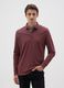 Brown regular fit stretch cotton polo_0