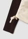 T-shirt beige in cotone elasticizzato con girocollo_5
