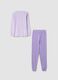 Pigiama viola in puro cotone organico con stampa teddy regular fit_1
