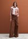 Brown striped pure cotton poplin shirt, regular fit_1