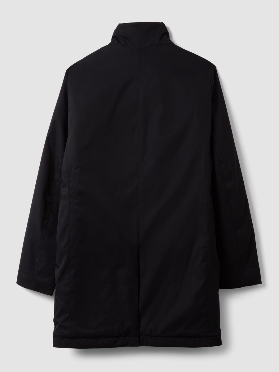 Blue padded regular-fit coat with high neck_2