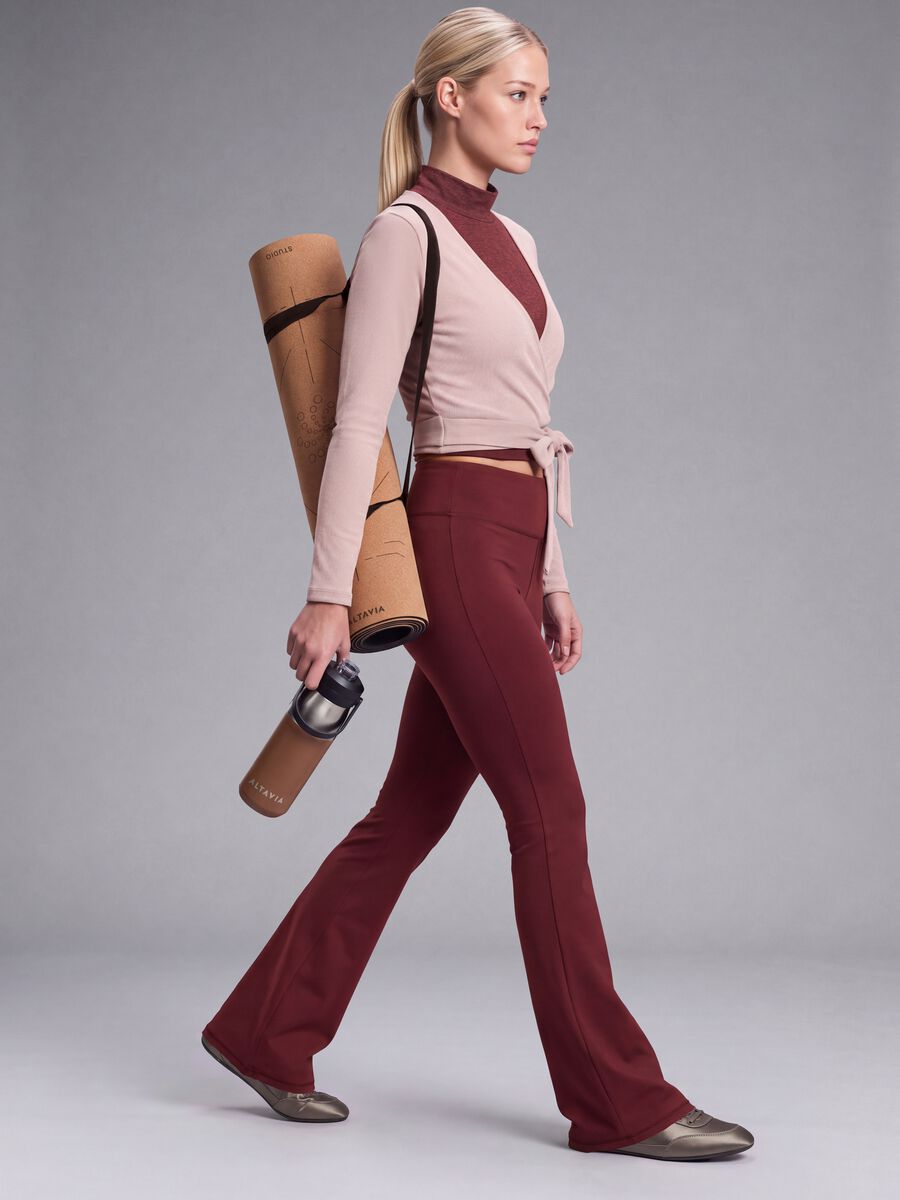 Red flared leggings in breathable stretch fabric ALTAVIA STUDIO_0