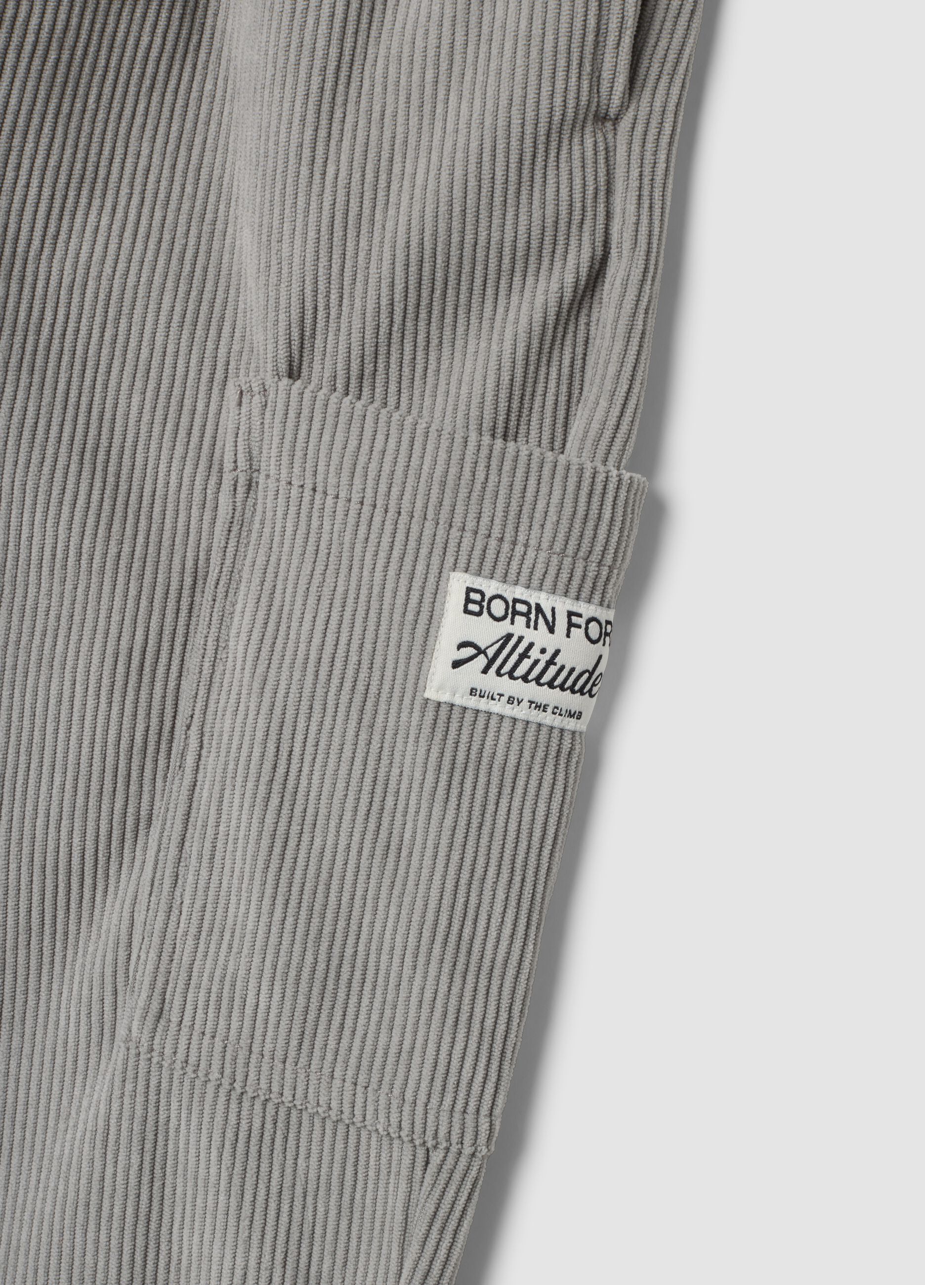 Pantaloni cargo grigi comfort fit con vita elasticizzata