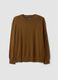 Maglia marrone in pura lana a girocollo over fit_4