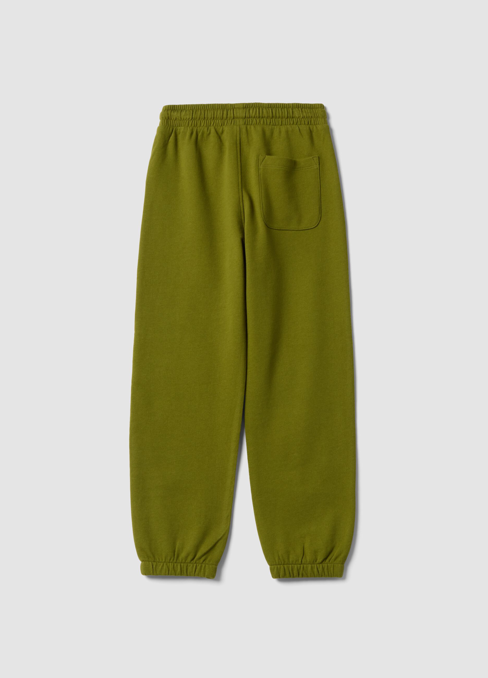 Pantaloni jogger verdi in puro cotone organico