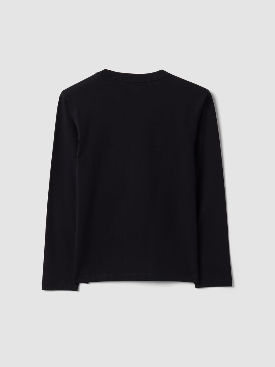 Black regular-fit stretch organic cotton T-shirt for boys_5