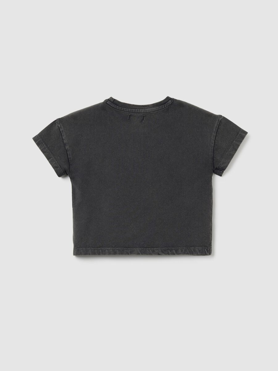 Girls' grey stretch cotton t-shirt_1