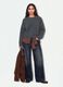 Grey stretch wool jumper with studded trims_1