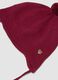 Cappello rosso in puro cotone organico con pon pon_2