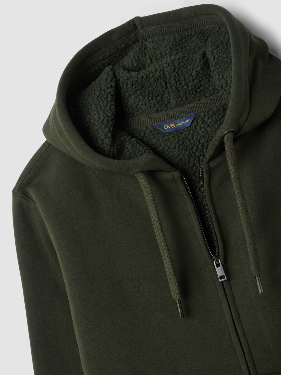 Green cotton-blend fleece hoodie, regular fit_2