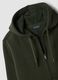 Felpa verde in misto cotone fleece con cappuccio regular fit_2