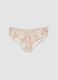 Slip beige in cotone organico in pizzo con fantasia floreale_0