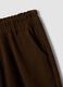 Brown regular-fit wide-leg stretch trousers_1