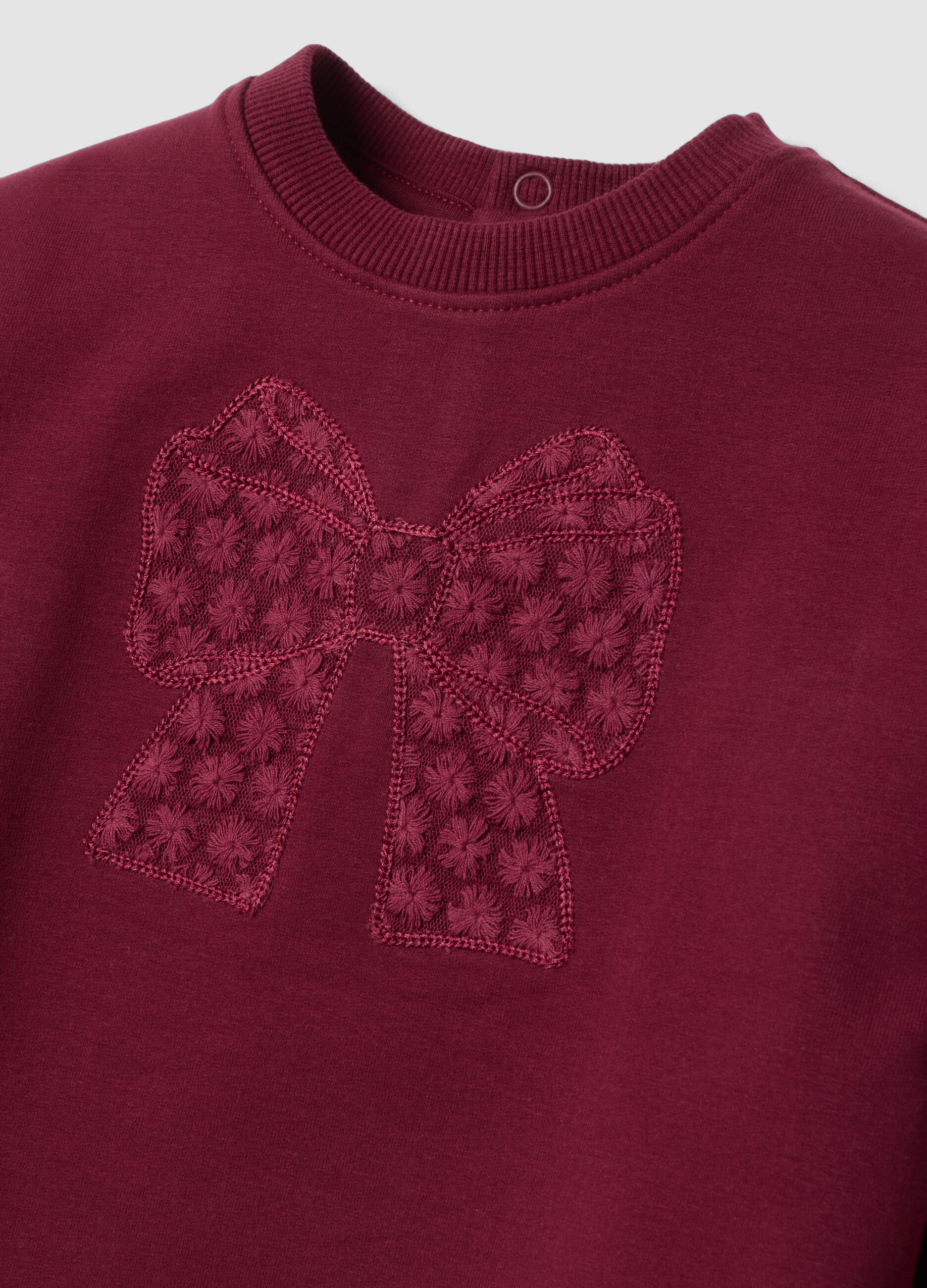 Completo rosa in cotone elasticizzato con girocollo
