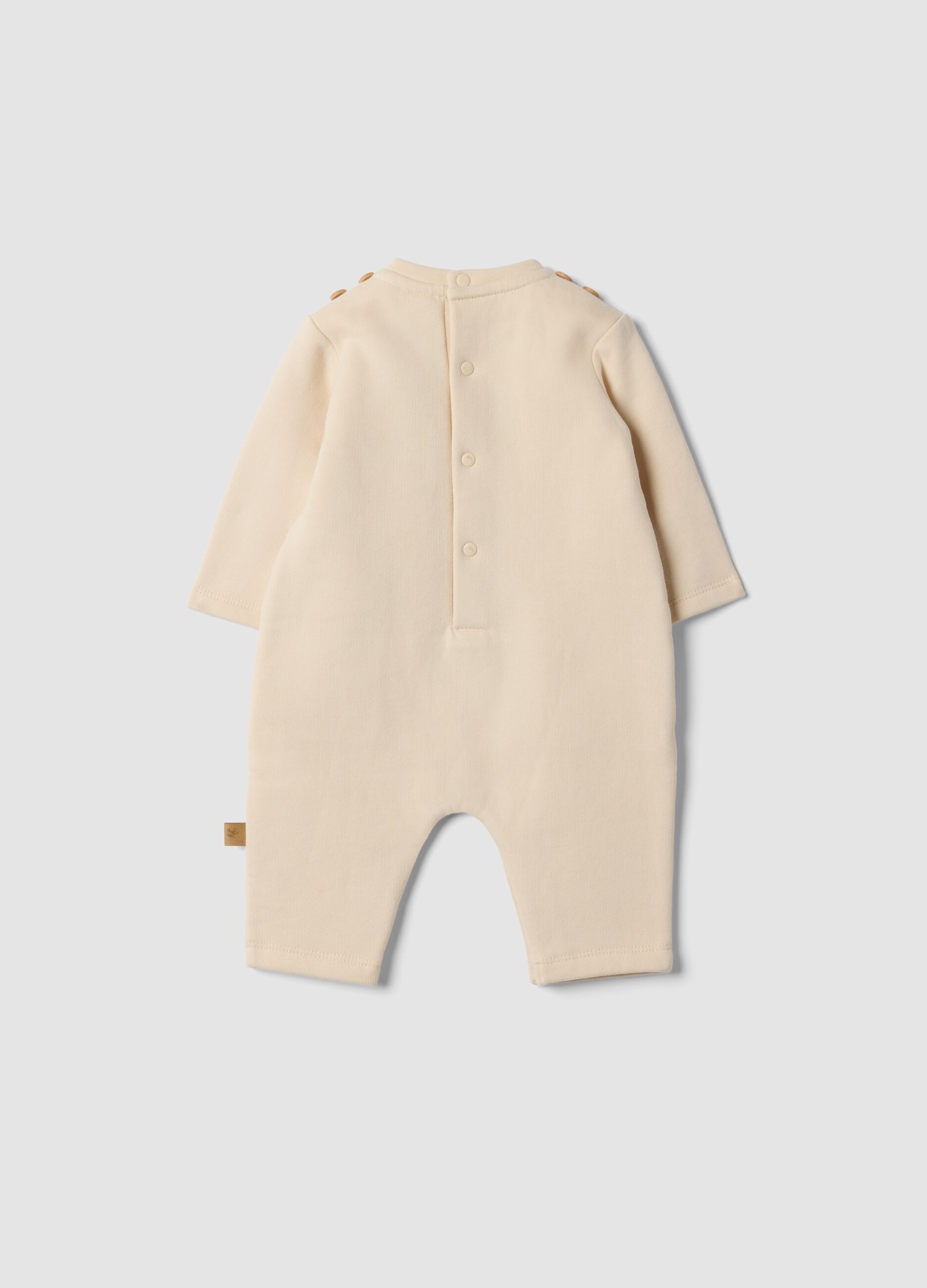 Beige organic cotton Winnie the Pooh babygrow
