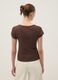 Brown fitted short sleeve cotton stretch T-shirt_3