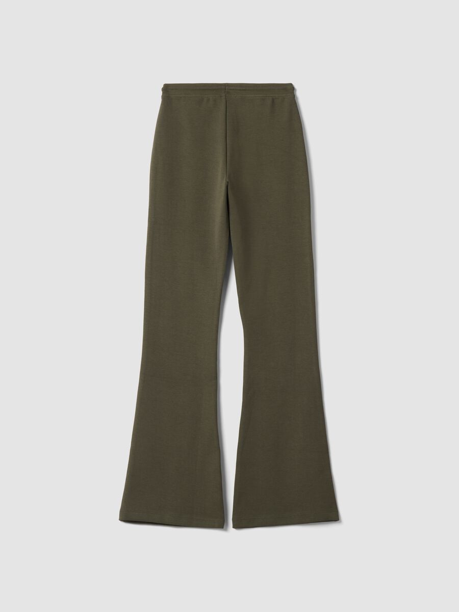 Green flared joggers in stretch organic cotton_2