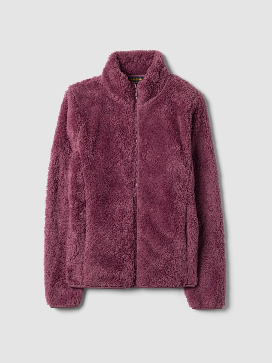 Mauve purple crew-neck zip sweatshirt, regular fit_0