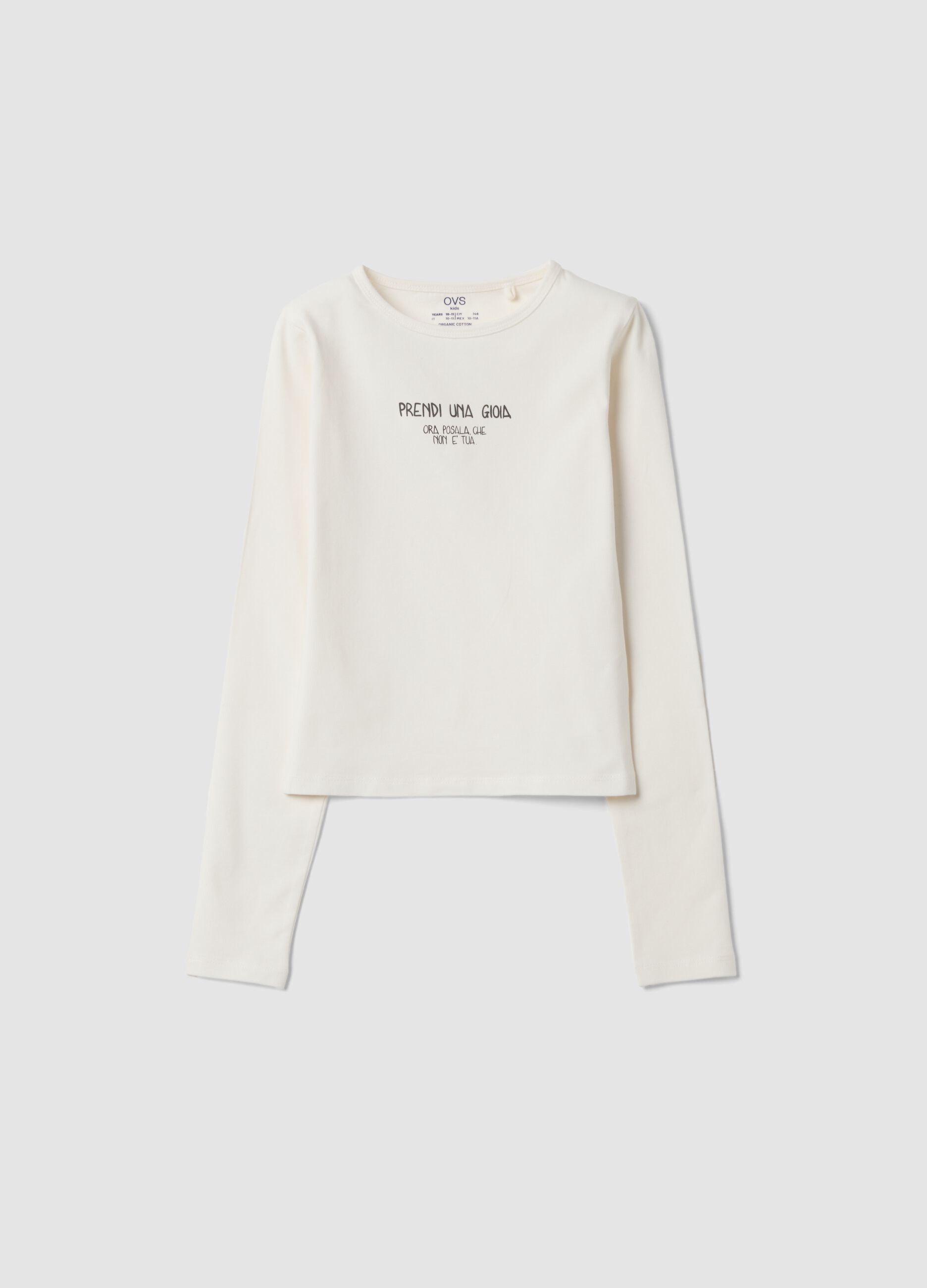 White crew-neck T-shirt in slim-fit stretch organic cotton jersey