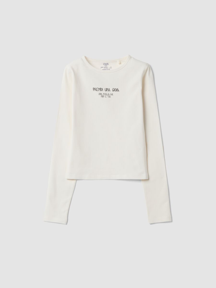 White crew-neck T-shirt in slim-fit stretch organic cotton jersey_0