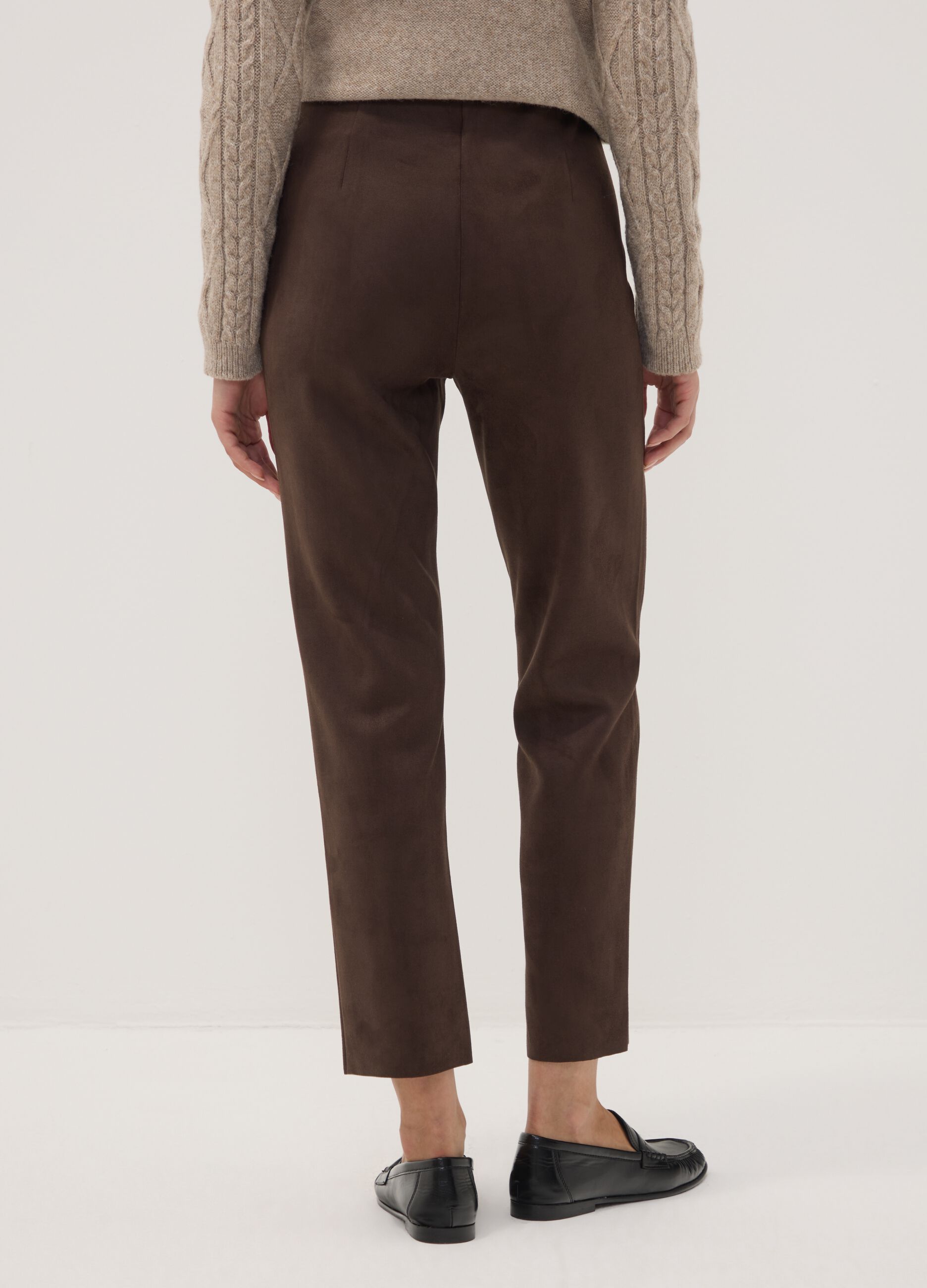 Leggings marroni in tessuto elasticizzato slim fit