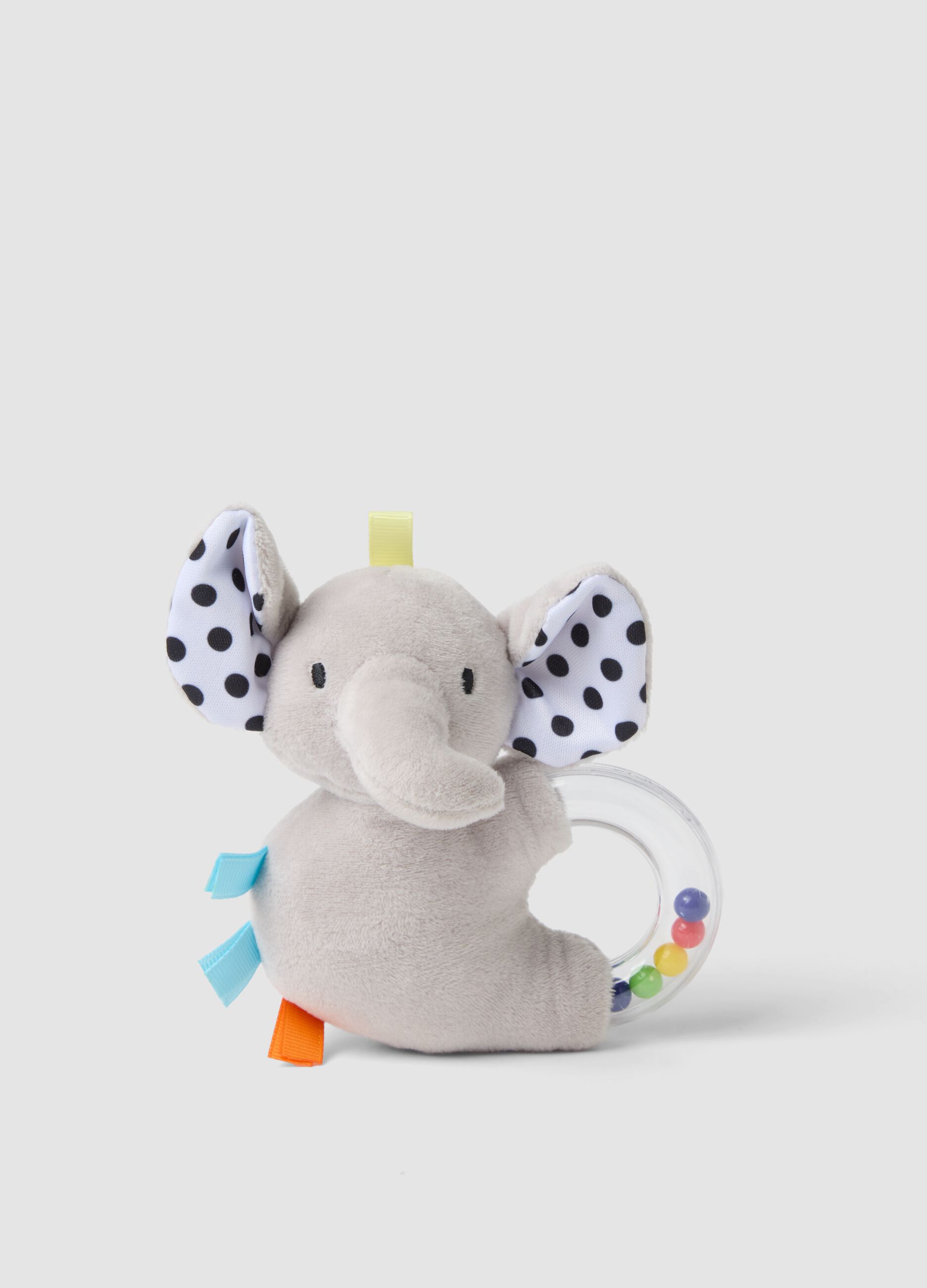 Elephant rattle with clear ring