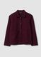 Burgundy red viscose-blend jacket with crew neck, regular fit_4