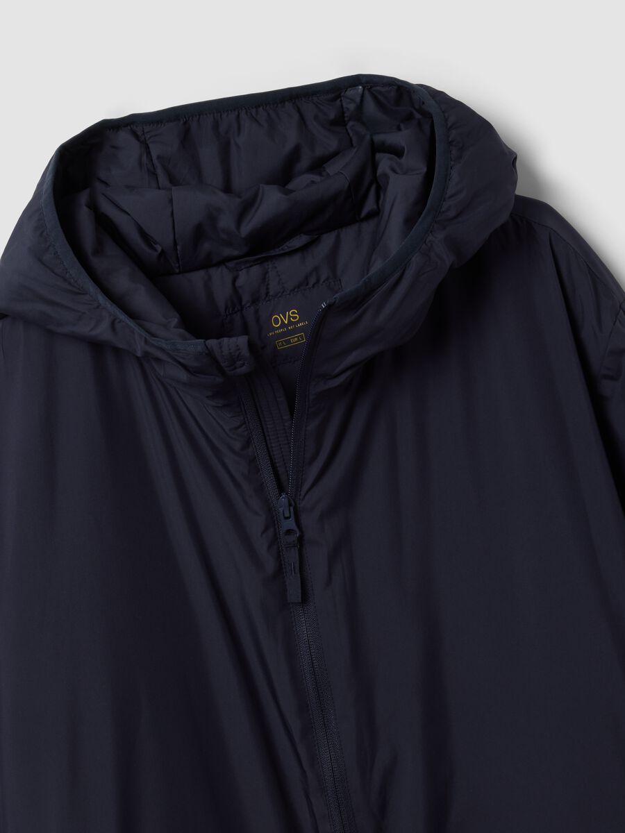 Navy blue hooded jacket with zip_5