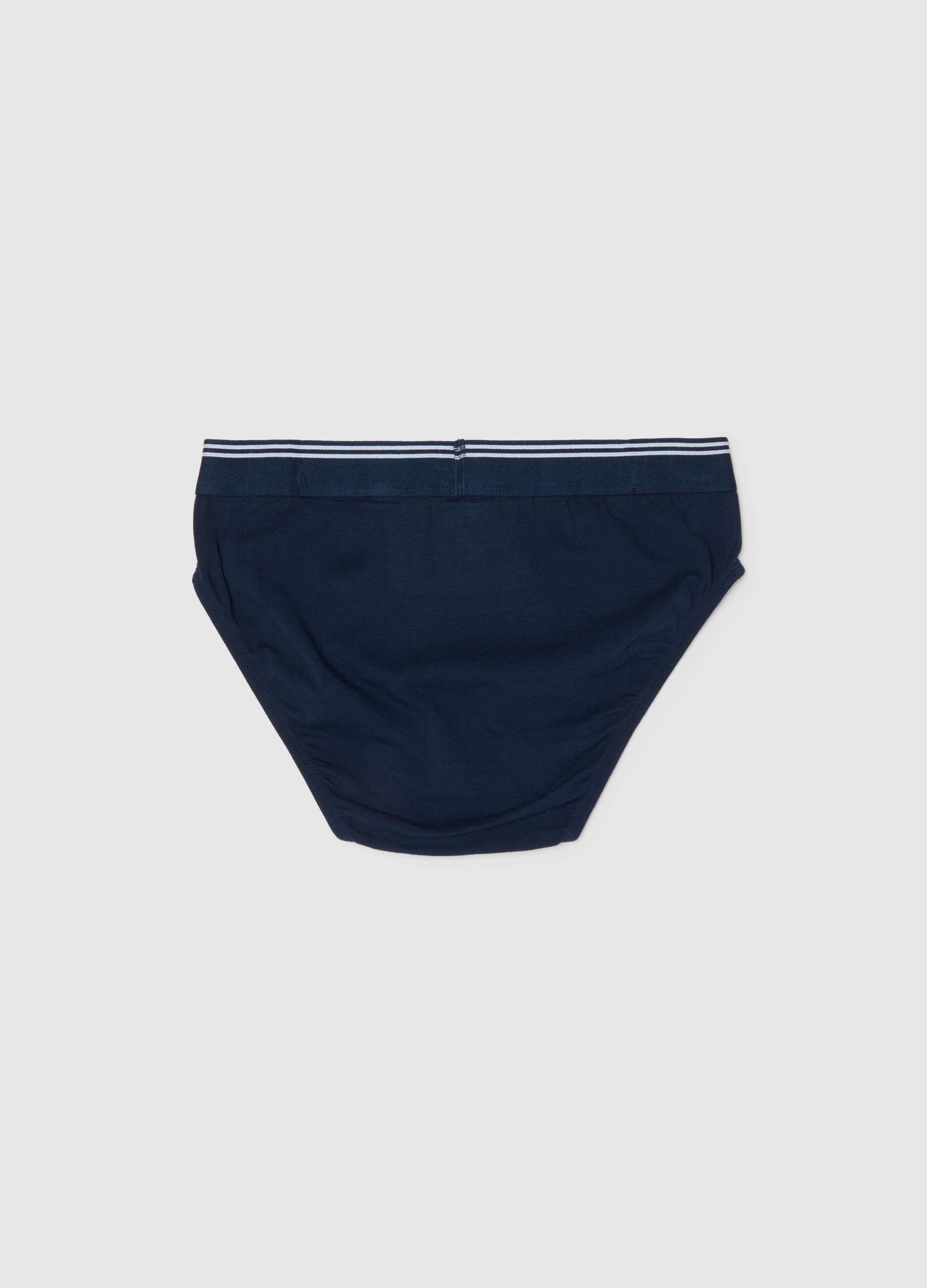 Boys' Regular Fit Stretch Cotton Blue Briefs