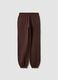 Brown cotton-blend joggers with elasticated waist, regular fit_1