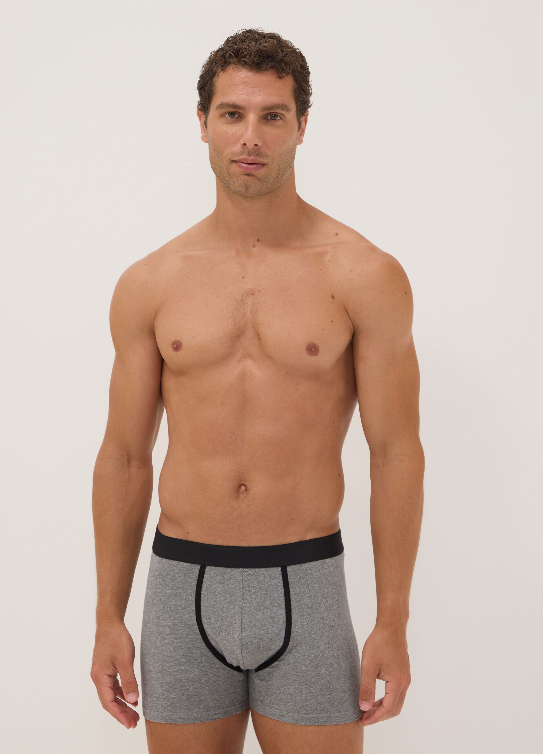 Men&rsquo;s multicolour organic stretch cotton midi boxer shorts (3-pack)
