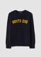 Blue stretch wool crew-neck jumper with print_0