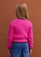 Pink pure cotton cable-knit V-neck jumper for girls_2