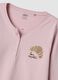 Pigiama rosa in puro cotone organico con scollo serafino_1