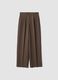 Brown formal stretch-viscose regular-fit trousers_4