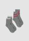 2-pack grey socks in stretch organic cotton blend with dachshund motif_0